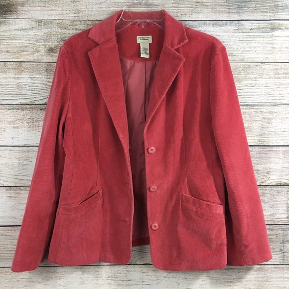 LL Bean Corduroy Blazer Jacket Rose Pink Lined Women's Petite 8 - Picture 4 of 8